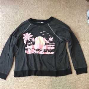 Wildfox Grey and Pink Sunset Sweater